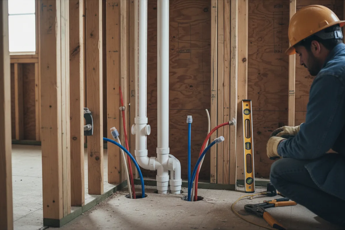 Drain and supply rough-in during Leak Detection in Bantam